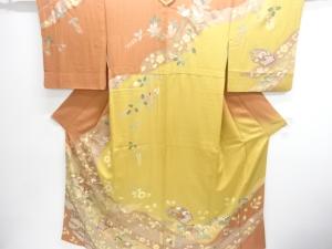 金彩　地紙に花模様刺繍訪問着